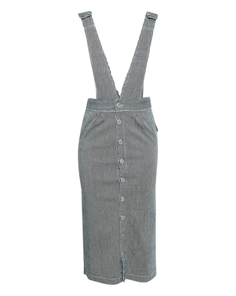Maje Gestreiftes Jeanskleid mit Knöpfen - Navy Blue Navy
