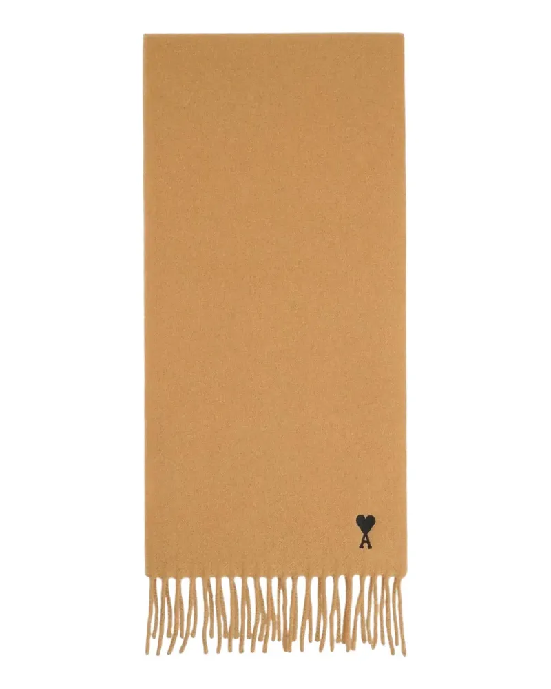 AMI Paris Ami De Coeur fringed scarf - Nude Nude