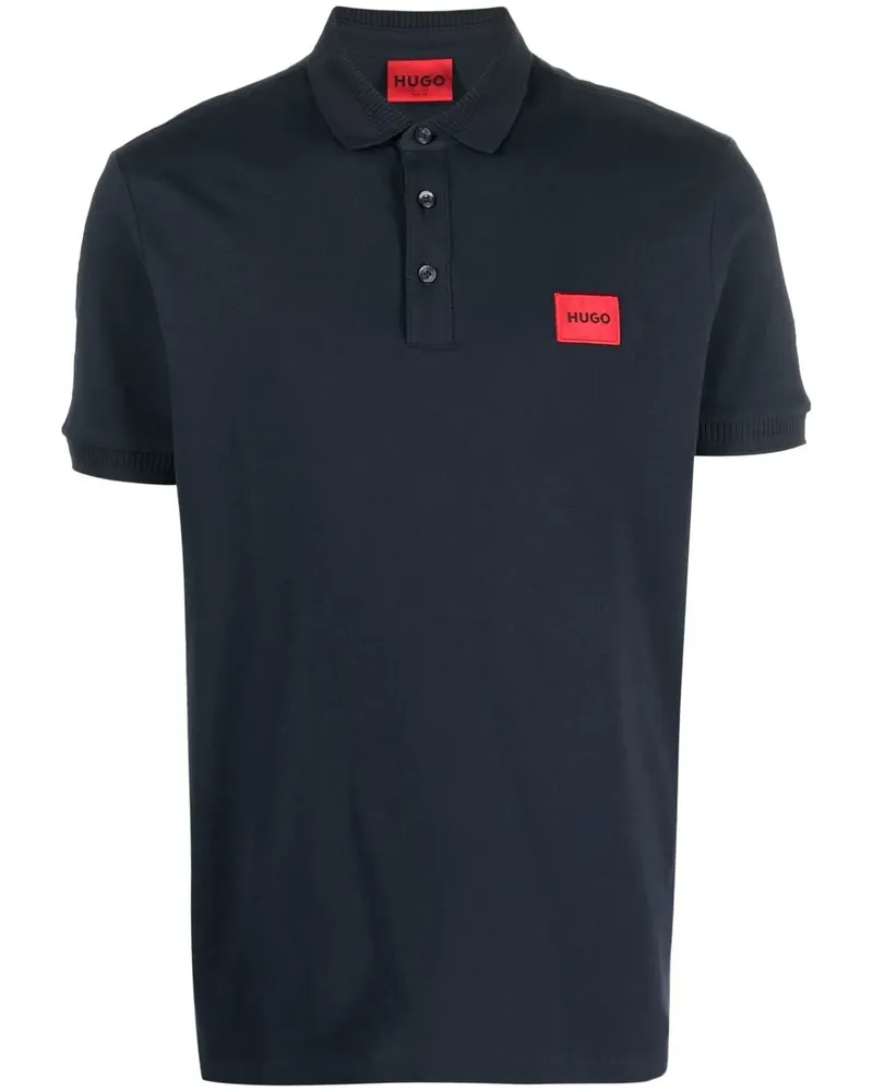 HUGO BOSS Poloshirt mit Logo-Patch - Blau Blau