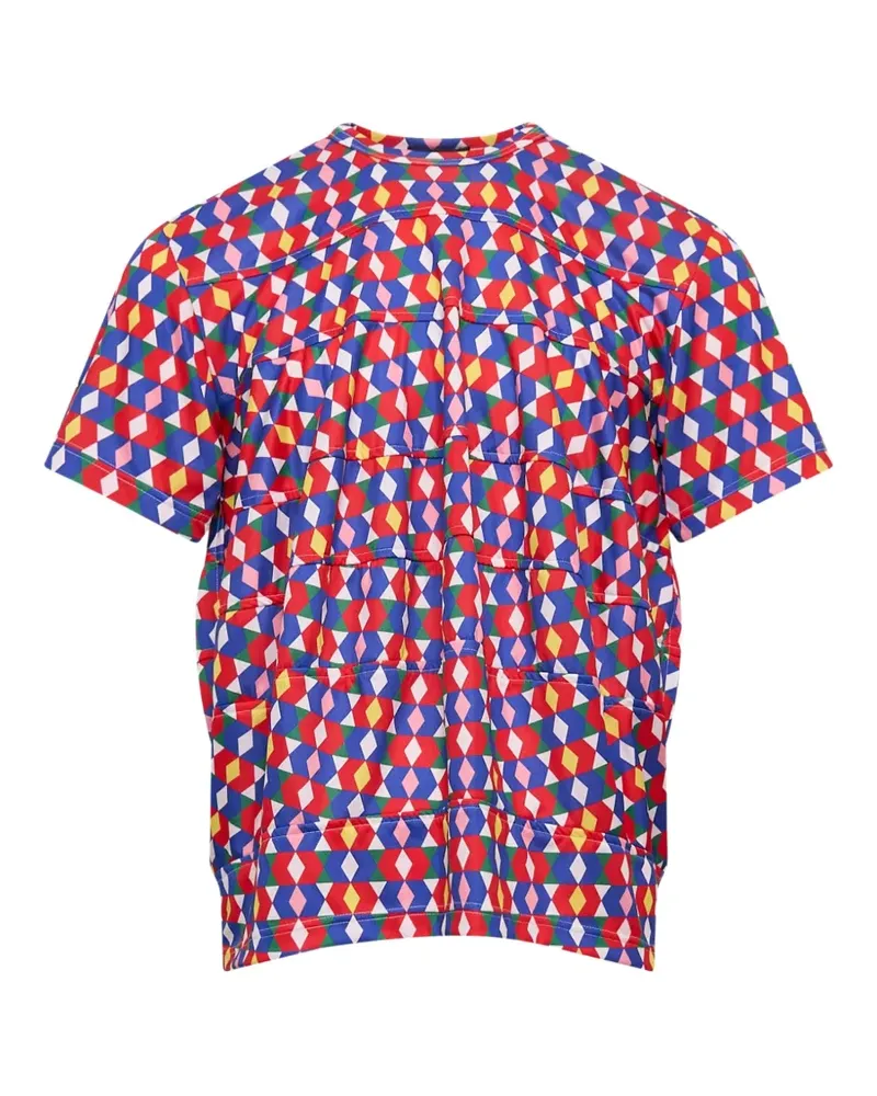 Comme des Garçons Mesh-T-Shirt mit geometrischem Print - Rot Rot