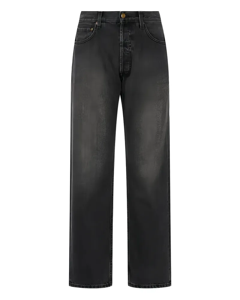 ManOnTheBoon Ausgeblichene Jeans mit Logo-Patch - Schwarz Schwarz