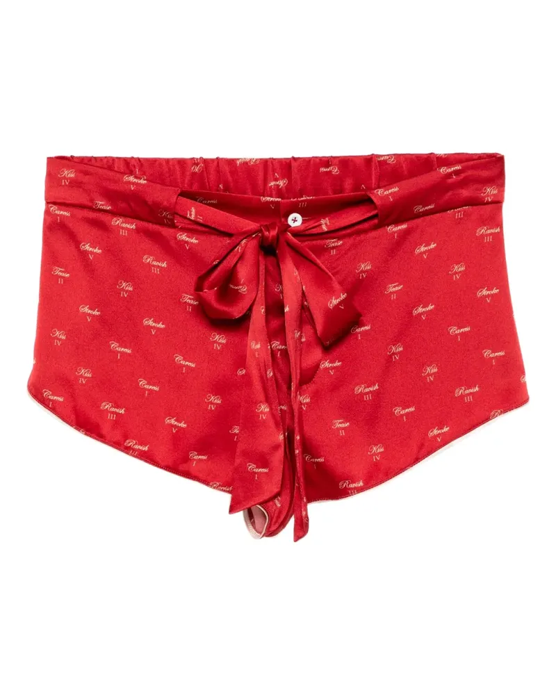 Kiki De Montparnasse Pyjama-Shorts mit Kuss-Print - Rot Rot