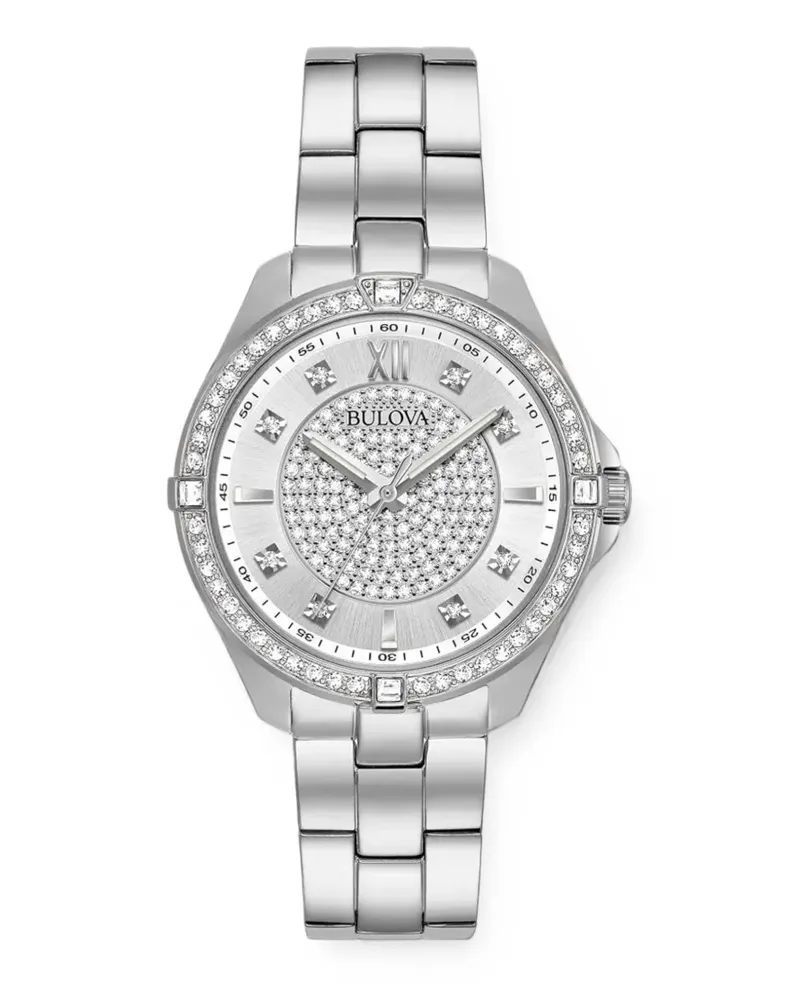 BULOVA crystal-embellished automatic 40mm watch - Silber Silber