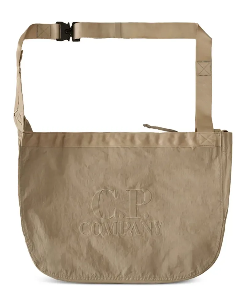 C.P. Company Schultertasche mit Logo-Stickerei - Grau Grau