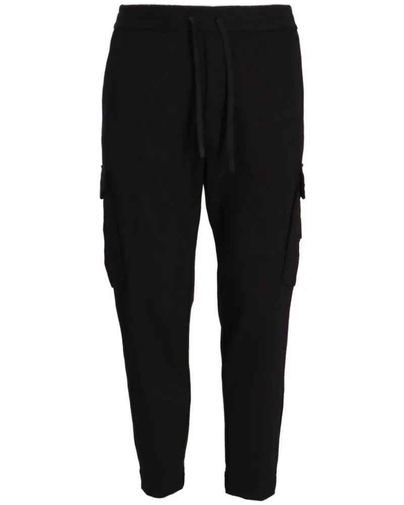 HUGO BOSS Tapered-Hose aus Popeline - Schwarz Schwarz
