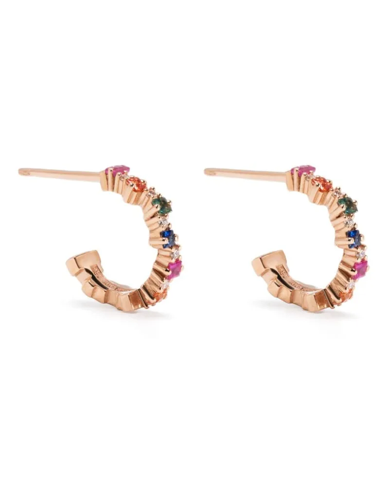 Suzanne Kalan 18kt Rotgoldohrringe mit Saphiren - Rosa Rosa
