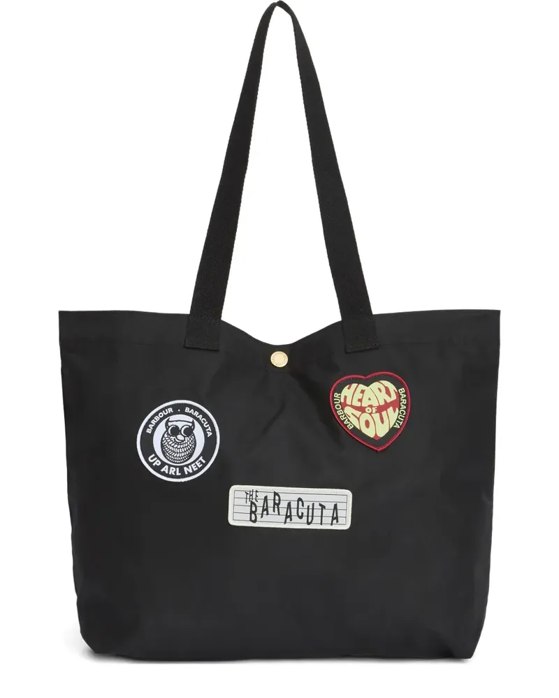 Barbour Tote Bag mit Henkelapplikation - Schwarz Schwarz