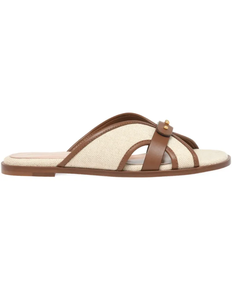 Gianvito Rossi Paros studded flat sandals - Nude Nude