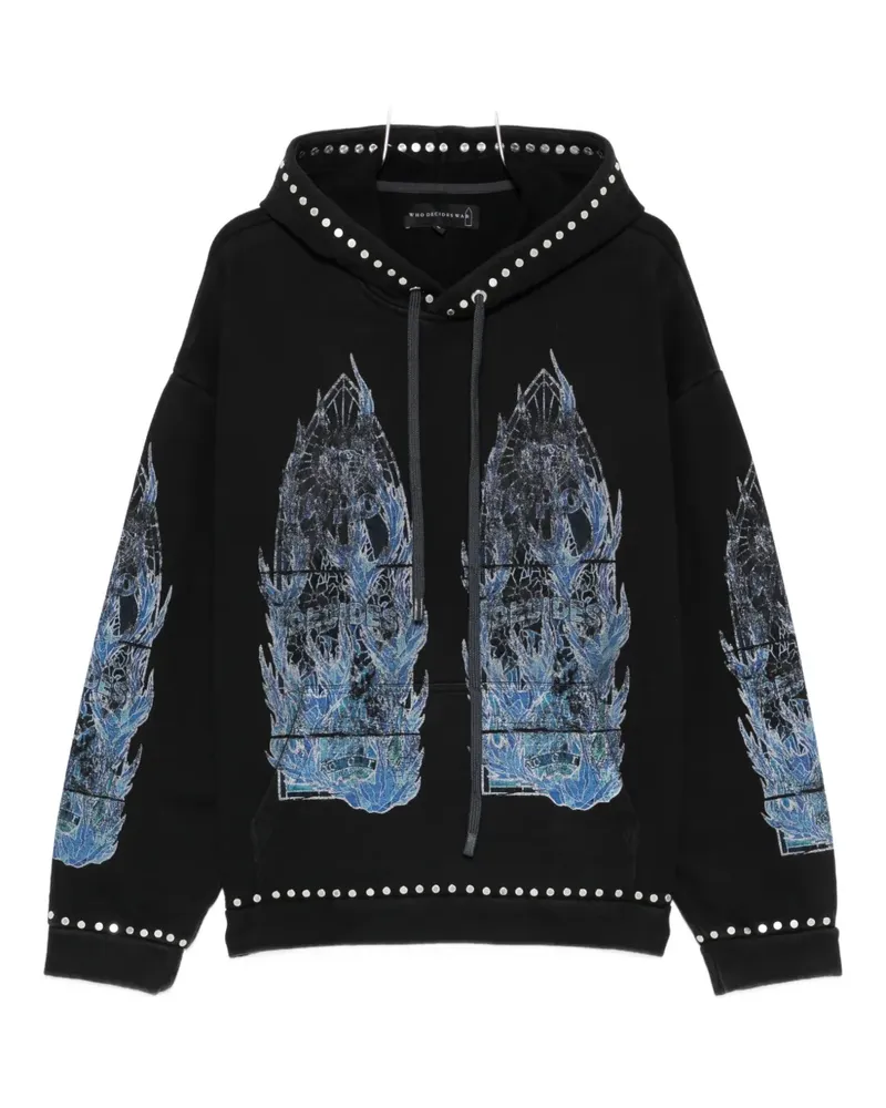 WHO DECIDES WAR graphic-print hoodie - Schwarz Schwarz
