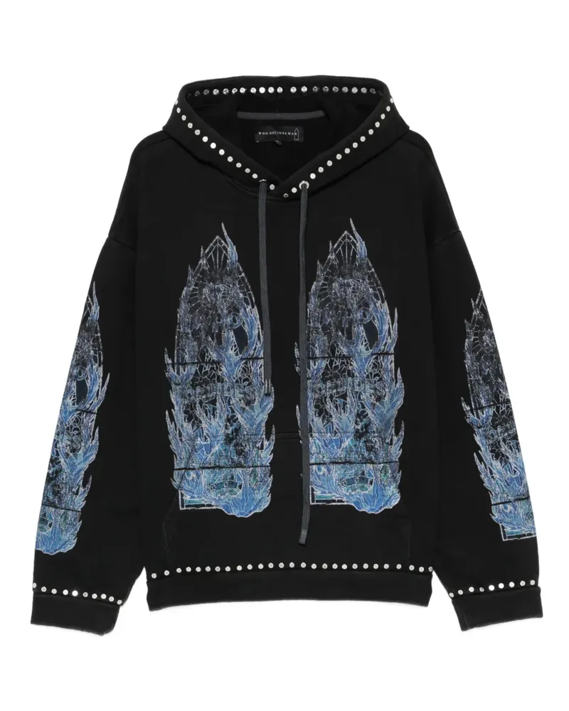 WHO DECIDES WAR graphic-print hoodie - Schwarz Schwarz