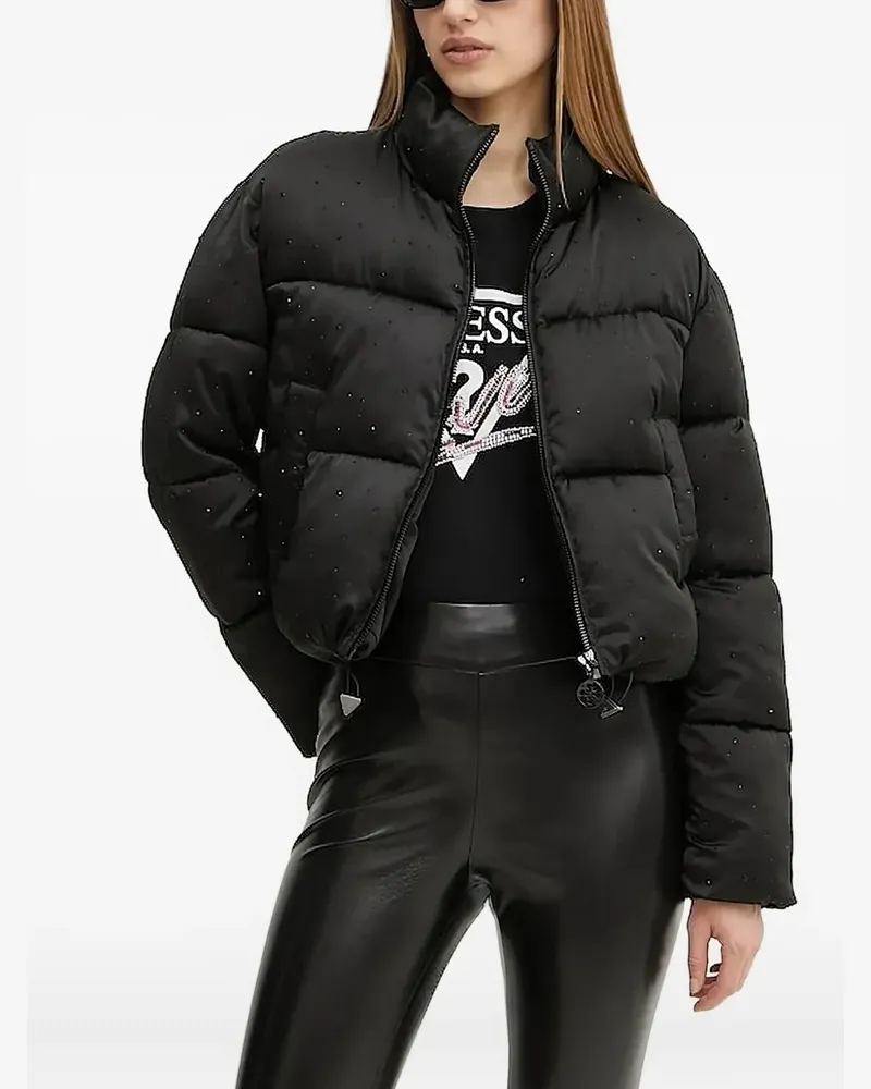 Guess Gesteppte Jacke mit Verzierung - Schwarz Schwarz