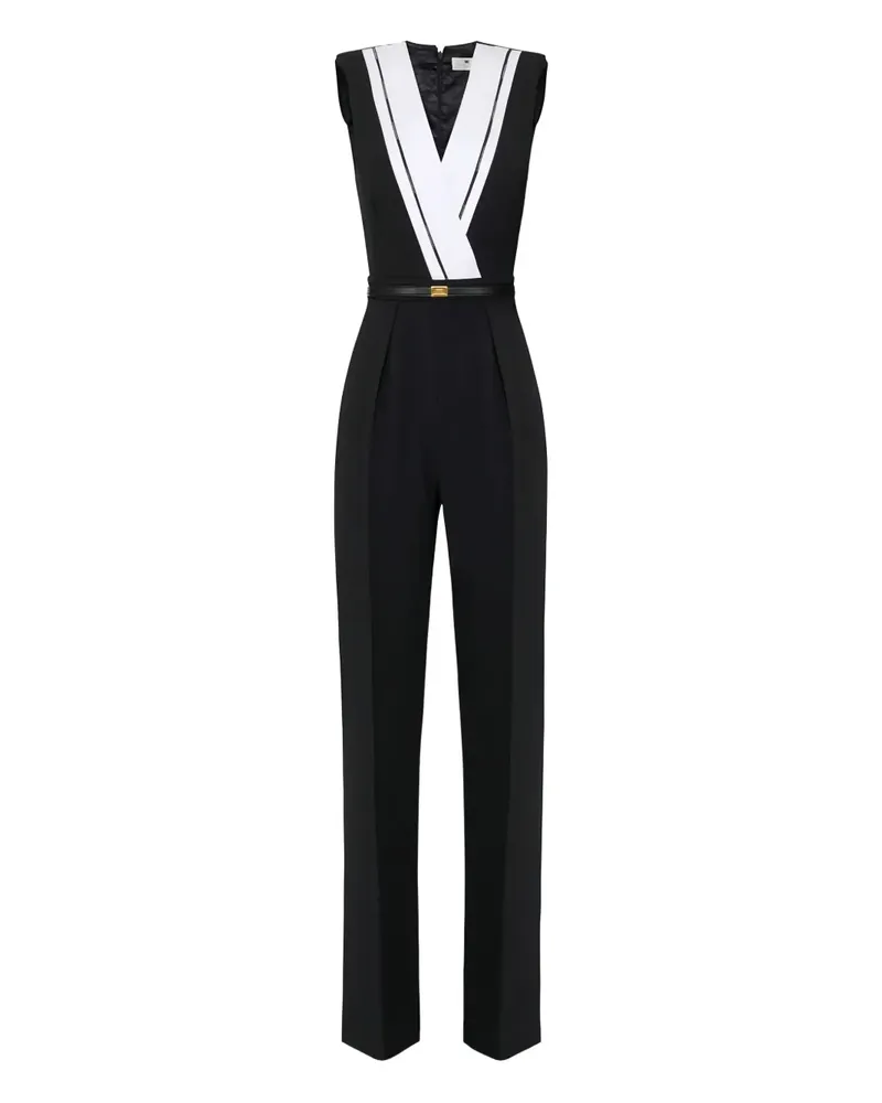 Elisabetta Franchi Jumpsuit mit Falten - Schwarz Schwarz