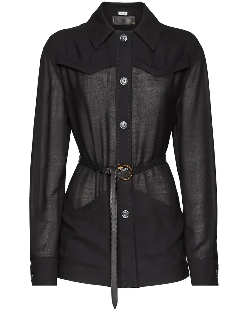 Ferragamo Blazer mit Gürtel - Schwarz Schwarz