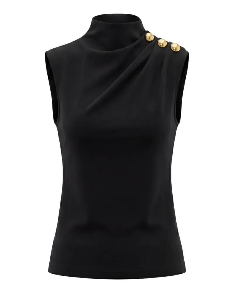 Saiid Kobeisy draped button-embellished top - Schwarz Schwarz