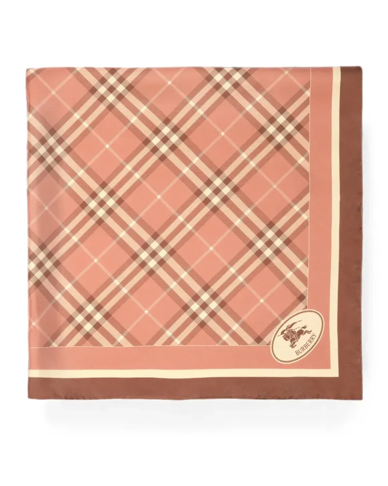 Burberry Check Knight stamp silk scarf - Rosa Rosa