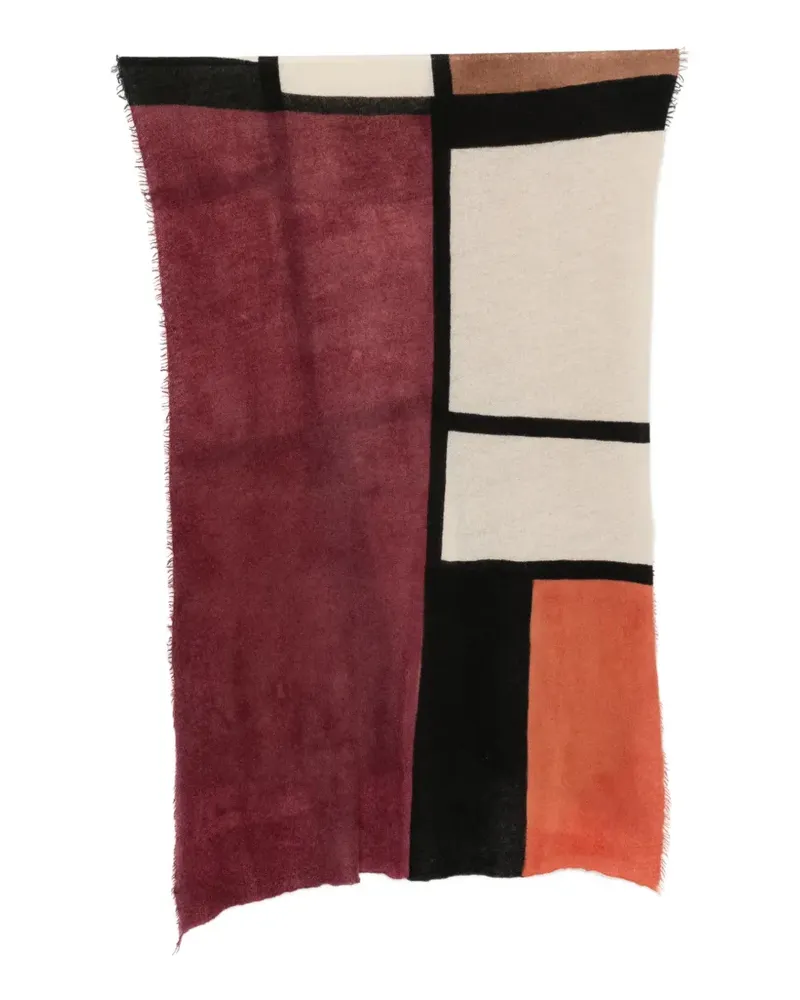 Faliero Sarti Schal in Colour-Block-Optik - Rot Rot