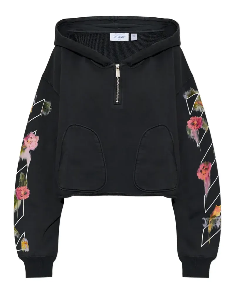 OFF-WHITE Cropped-Sweatshirt mit Logo - Schwarz Schwarz