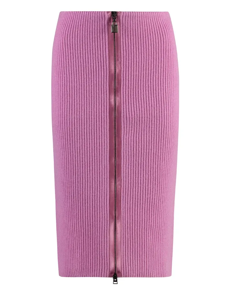 Tom Ford Midirock aus geripptem Strick - Rosa Rosa