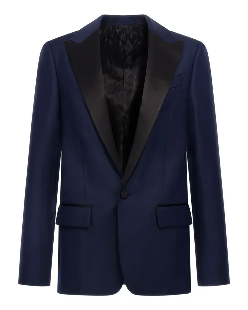 Roberto Cavalli Sakko mit Satinbesatz - Blau Blau