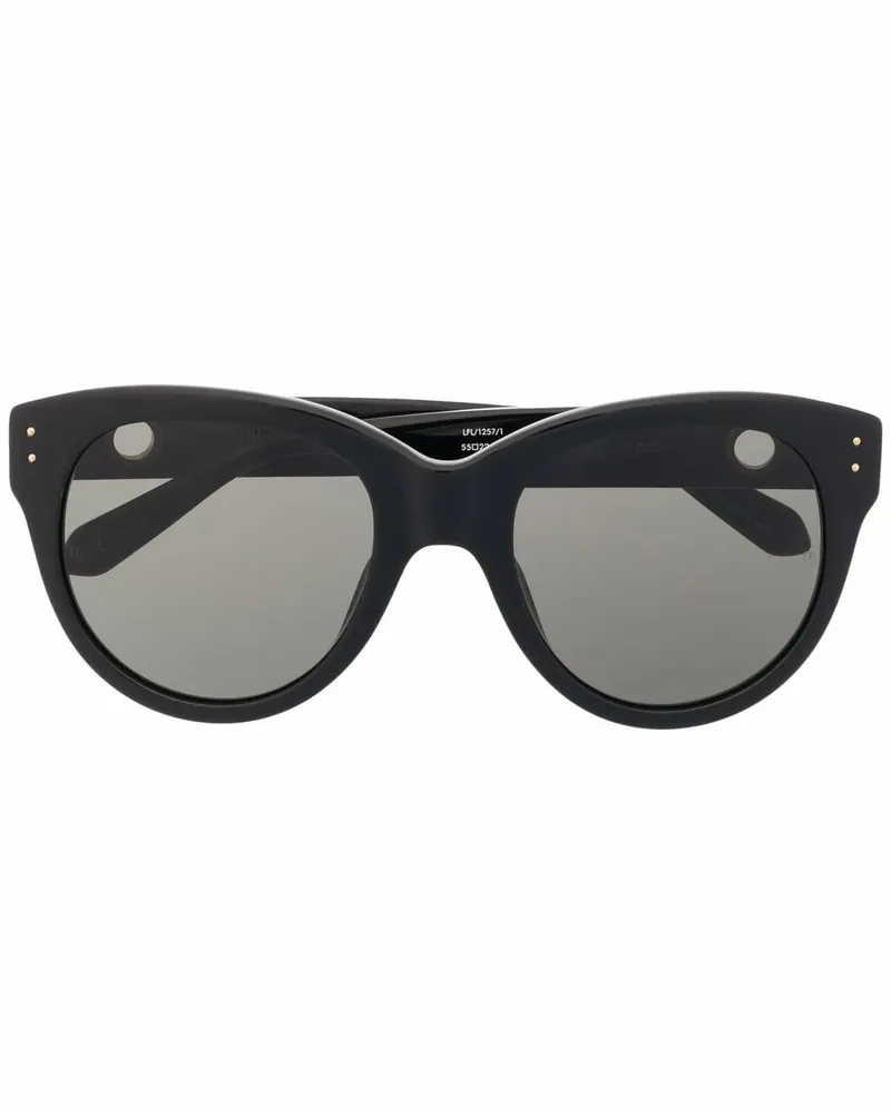 Linda Farrow Runde Sonnenbrille - Schwarz Schwarz