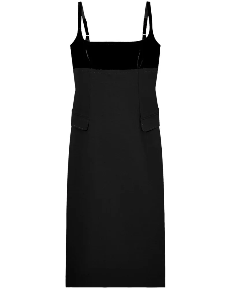 Tory Burch Midikleid aus Krepp - Schwarz Schwarz