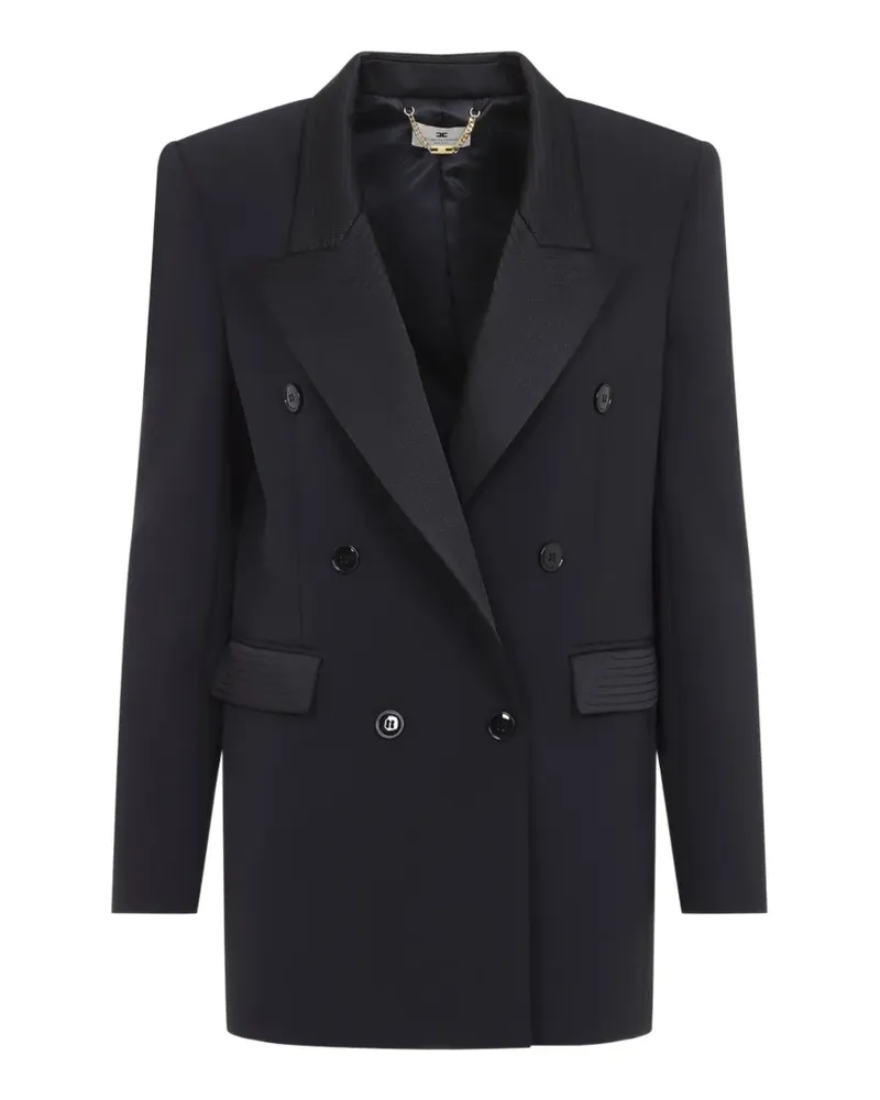 Elisabetta Franchi Jacke aus Krepp und Satin im Layering-Look - Schwarz Schwarz