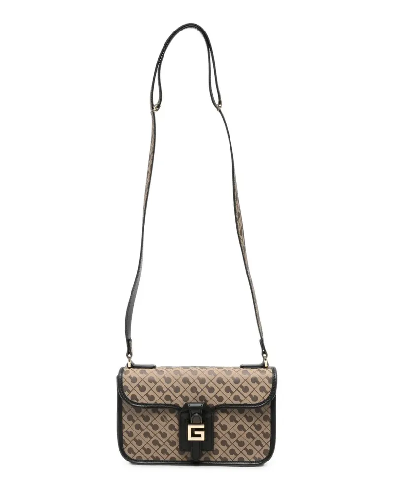 Gherardini Schultertasche mit Monogramm-Print - Nude Nude