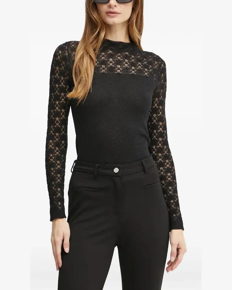 Karl Lagerfeld lace long-sleeved knitwear - Schwarz Schwarz