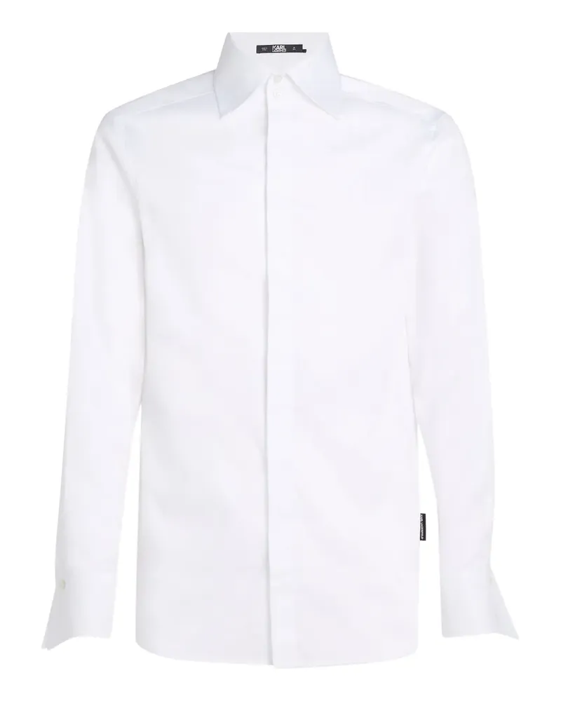 Karl Lagerfeld Essential Hemd mit Kragendetail - Weiß Weiß
