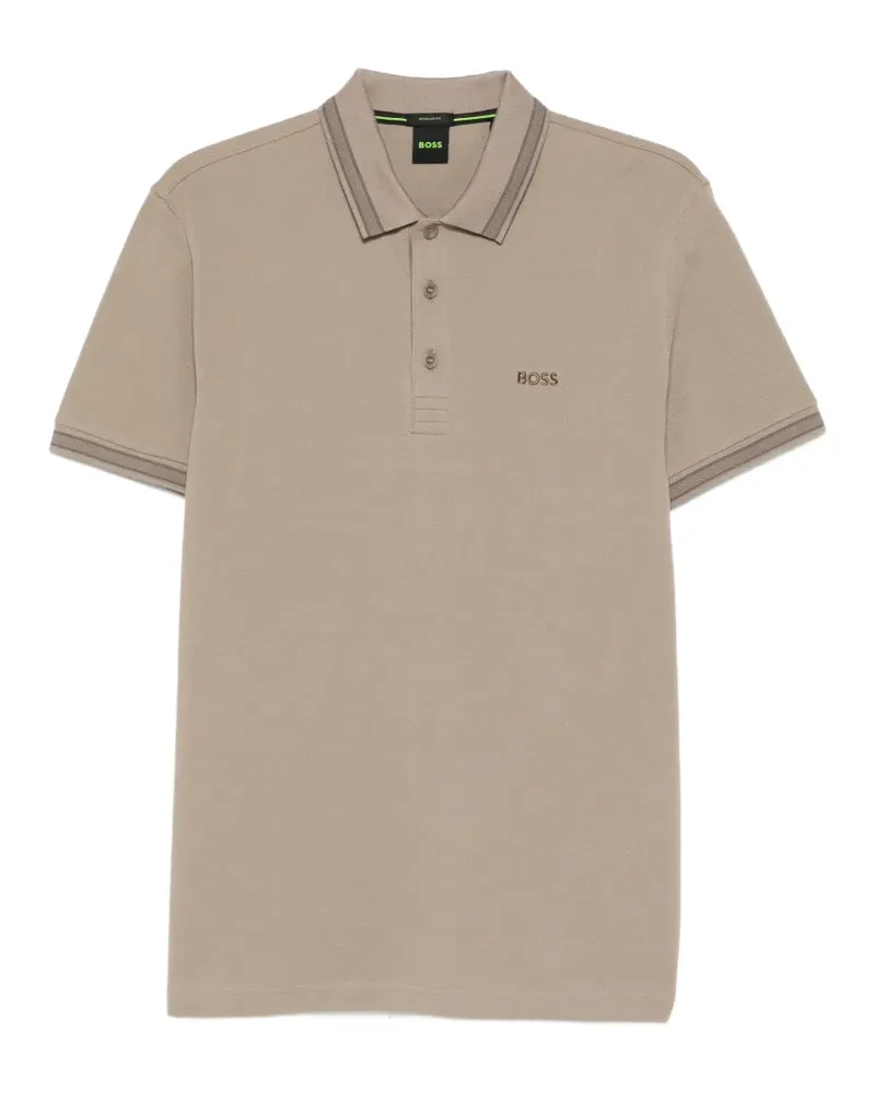 HUGO BOSS short-sleeve striped polo shirt - Braun Braun