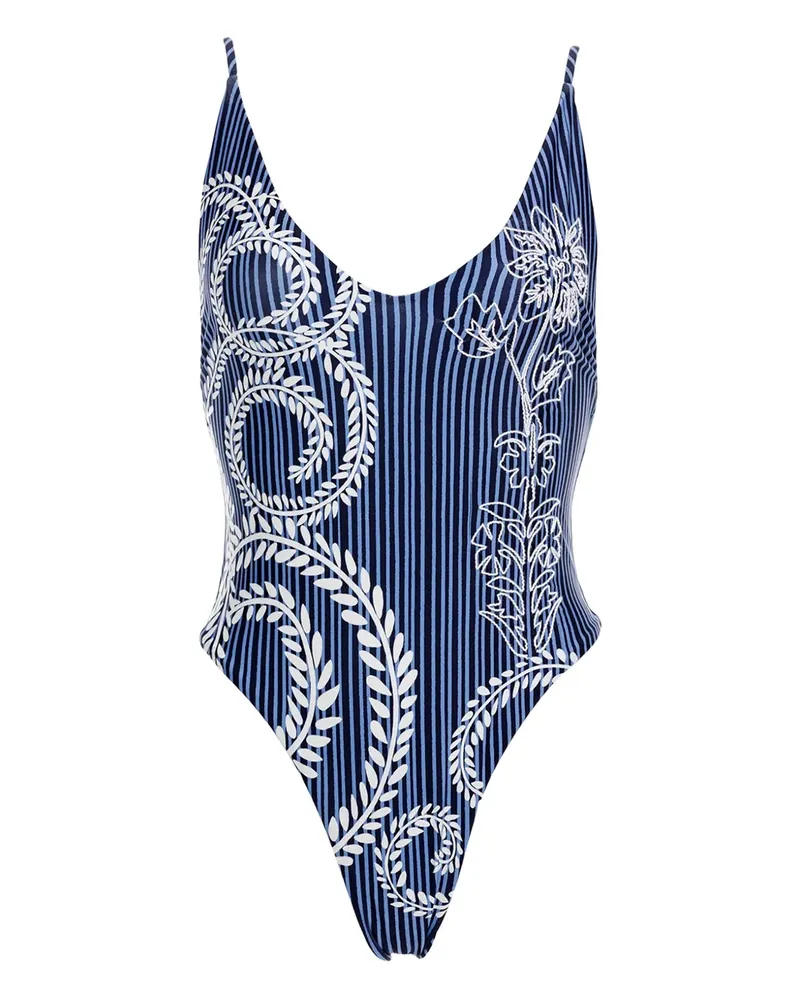 AGUA BENDITA Luca Badeanzug mit Stickerei - Blau Blau