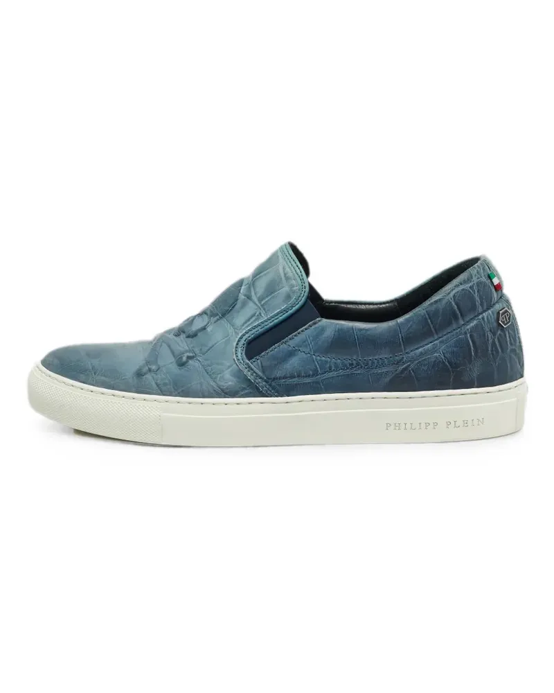 Philipp Plein croc-embossed slip-on sneakers - Blau Blau