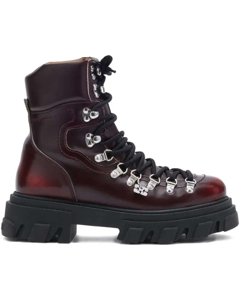 Ganni Stiefel mit Schnürung - Rot Rot