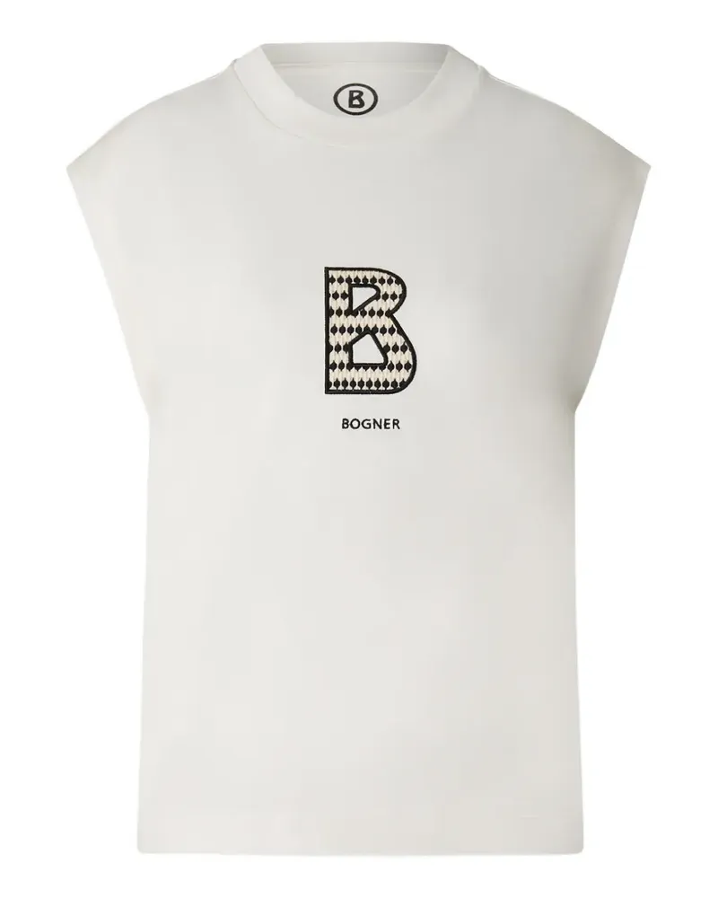 Bogner Dania logo-stitch cap-sleeve tank top - Weiß Weiß