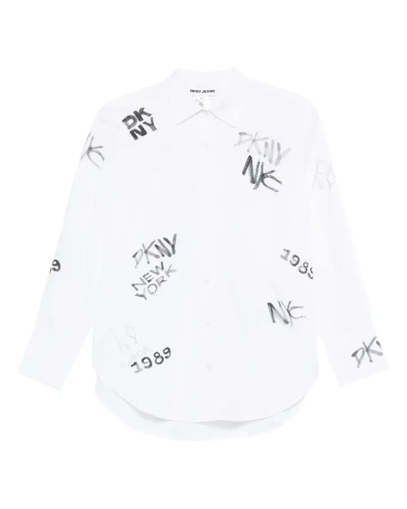 DKNY Hemd mit Logo-Print - Weiß Weiß