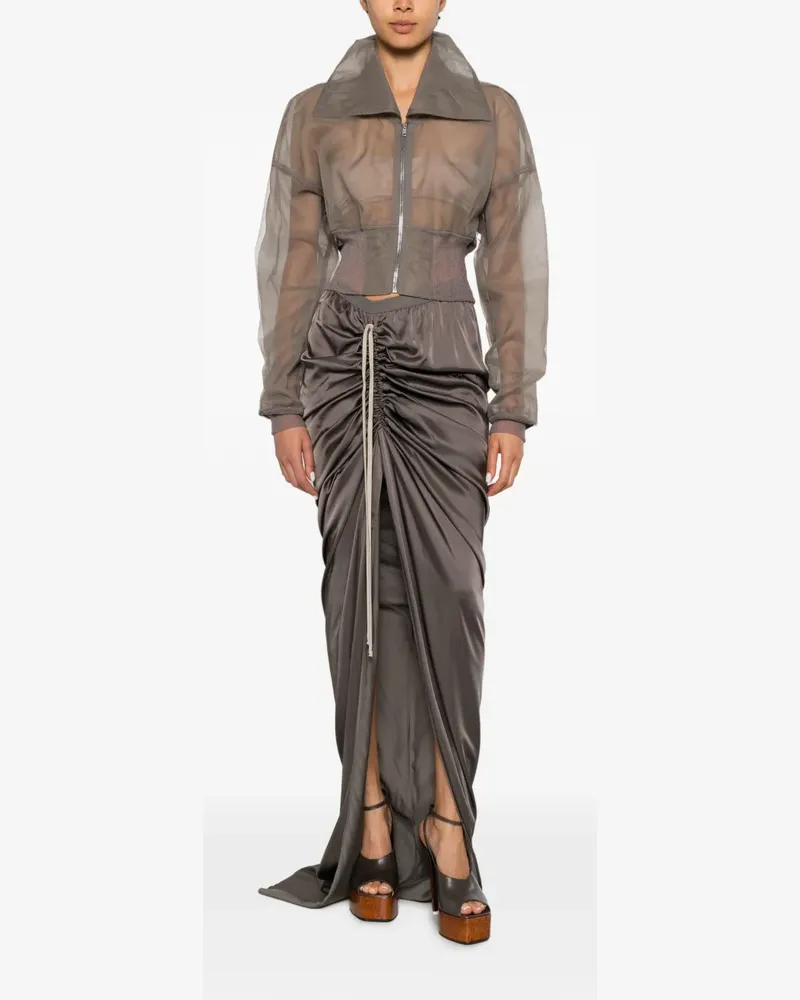 Rick Owens sheer-finish cropped jacket - Grau Grau