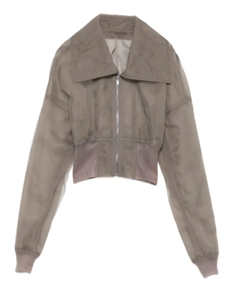 Rick Owens sheer-finish cropped jacket - Grau Grau