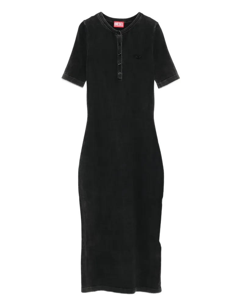 Diesel Kleid mit Knopfverschluss - Schwarz Schwarz
