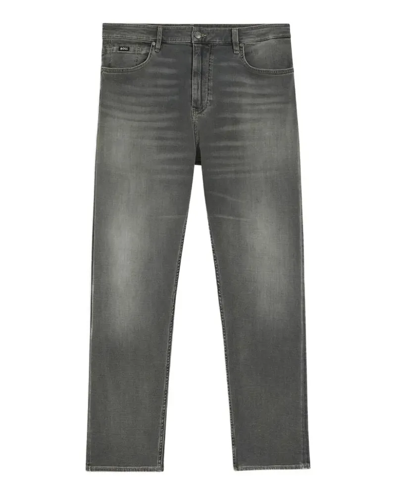 HUGO BOSS Straight-Fit-Jeans aus grauem, superweichem Stretch-Denim Grau