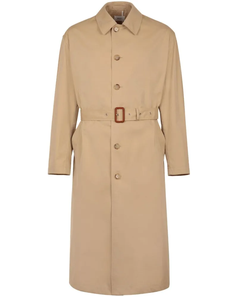 Bally Einreihiger Trenchcoat mit Gürtel - Braun Braun