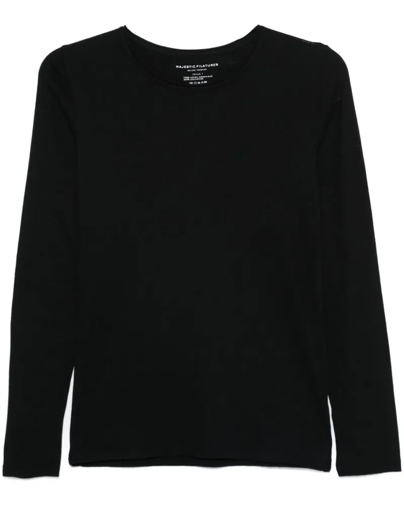 Majestic T-Shirt aus Jersey - Schwarz Schwarz