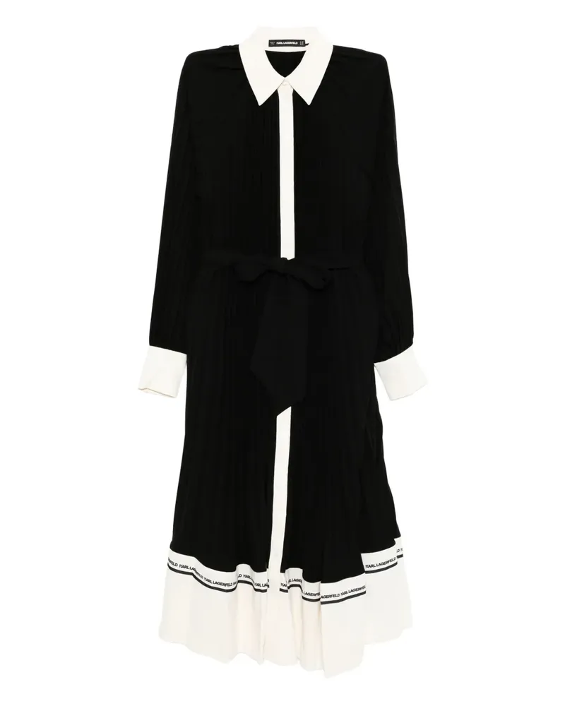 Karl Lagerfeld Kleid mit Falten - Schwarz Schwarz