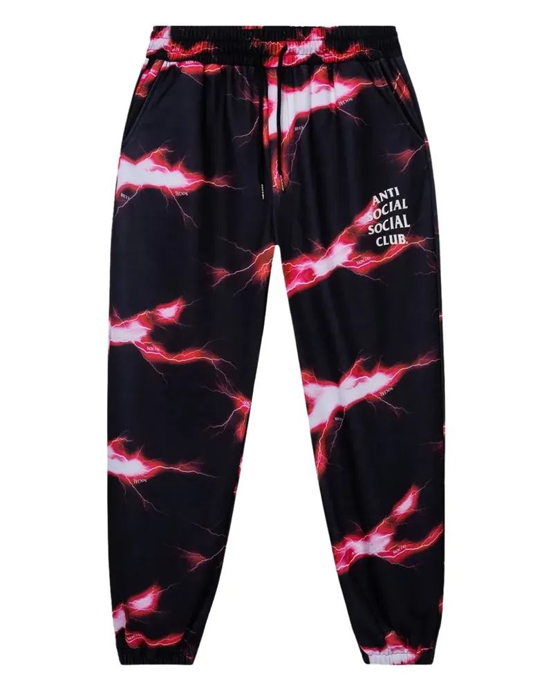 Anti Social Social Club Jogginghose mit Blitz-Print - Schwarz Schwarz