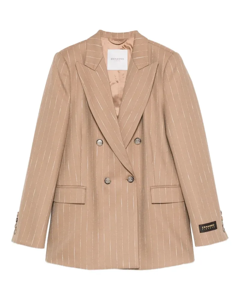 Ermanno Scervino Doppelreihiges Sakko mit Streifen - Nude Nude