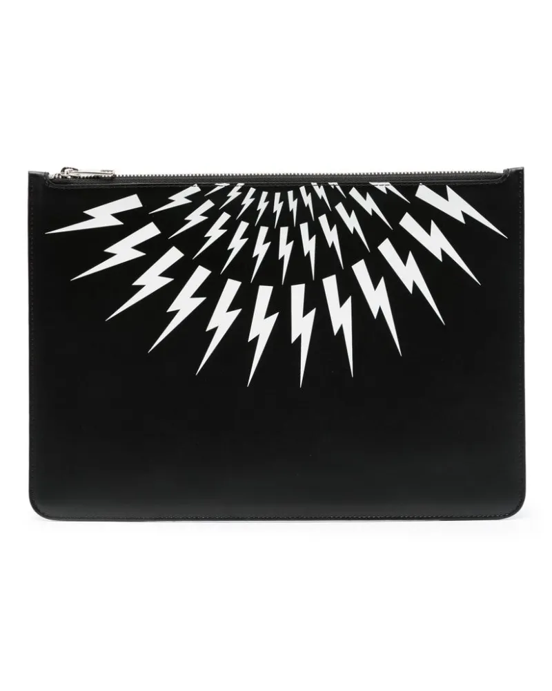 Neil Barrett Clutch mit Logo-Print Schwarz