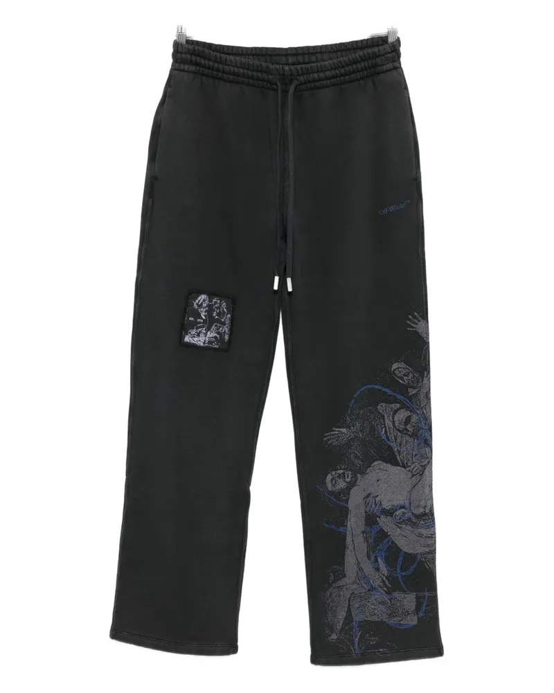 OFF-WHITE graphic-patch trousers - Schwarz Schwarz