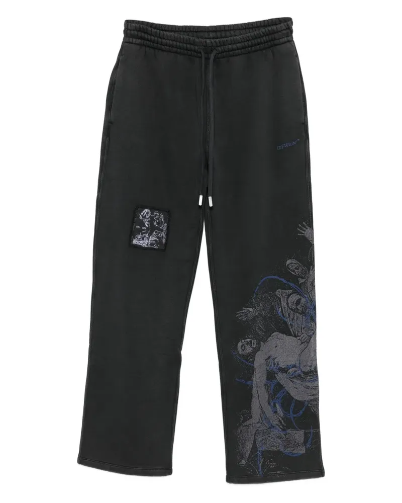OFF-WHITE graphic-patch trousers - Schwarz Schwarz