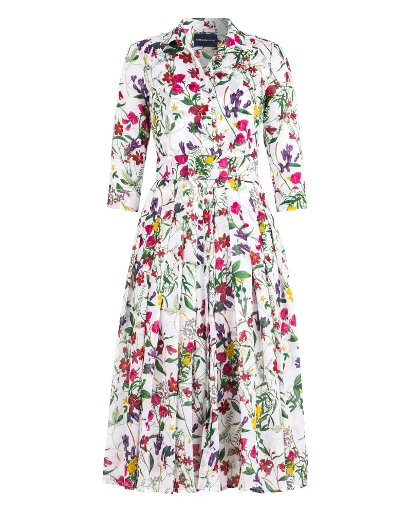 Samantha Sung Audrey Midikleid mit Blumen-Print - Weiß Weiß