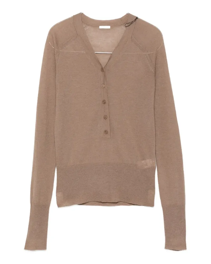 Joseph fine-knit V-neck cardigan - Nude Nude
