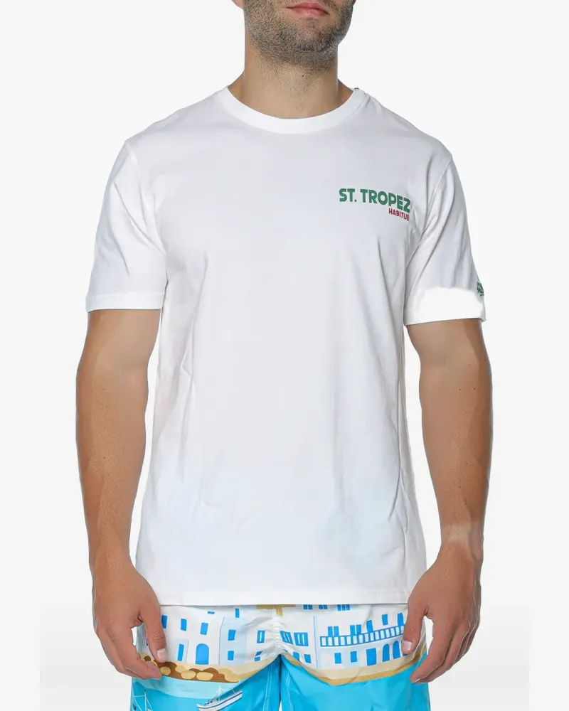 MC2 Saint Barth Portland T-Shirt mit grafischem Print - Weiß Weiß